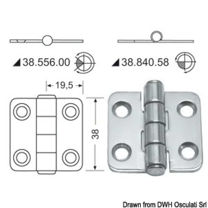 Gas springs, stainless steel hardware